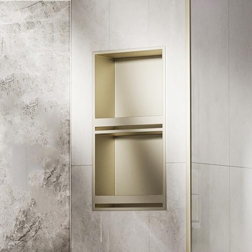 Niche de Douche Encastrée Or pour une Ambiance Spa Moderne