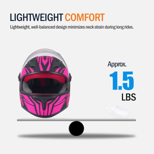 Image of Kids Motorcycle Helmet Full Face DOT Approved | Lightweight Child ATV Electric Dirt Bike Go-Kart Quad 4-Wheeler Mini Motorcycle Street Racing Helmet for Boy Girl Age 5-10