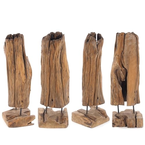 TREIBHOLZ SKULPTUR | 80cm, Teakholz | Wurzel Deko Figur, Wurzelholz Statue, Teak Holz Unikat Aufsteller, Holz Skulptur naturgewachsen