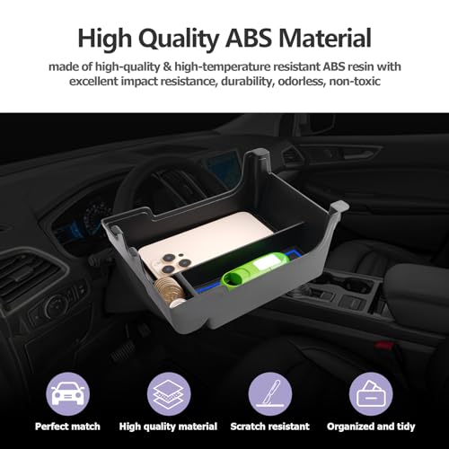 Image of LUWU 2021 2022 2023 2024 2025 Edge Center Console Organizer Armrest Storage Box Insert Tray 2024 2025 Edge Accessories Blue