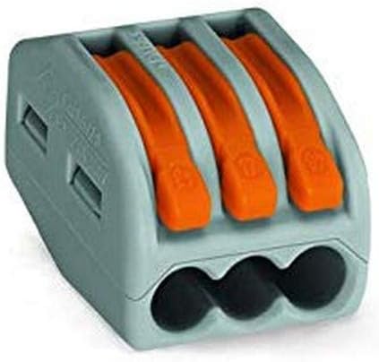 Pack of 15 Wago Plug-In Terminals, 3 x 0.08-4 mm² 222-413
