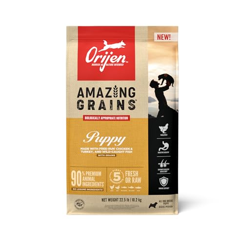 ORIJEN Amazing Grains High Protein Dry Dog Food Puppy Recipe 22.5...