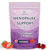 Menopause Support Gummies with Collagen & Probiotics – Sage, Red Clover, Ashwagandha, Lions Mane, Biotin & Hyaluronic Acid – Vitamin B6, D3, C, Zinc & Magnesium – 60 Gummies