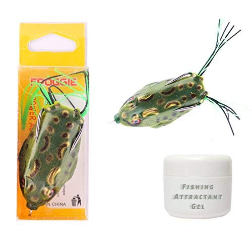 Top Water, Floating Frog with High Rigged Stainless Hook, Fresh/Salt Water,Lure 1