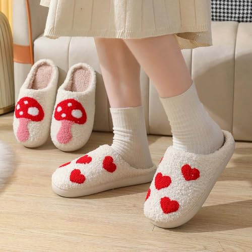 Slippers for Women Fuzzy Plush Anti - Skid Slip-ons Indoor Outdoor House Shoes with Halloween Christmas Birthday Fun Patterns 5