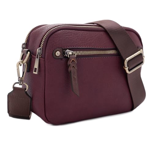 JESSIE & JAMES Small Concealed Carry Camera Crossbody Purse with Wide Shoulder Strap Black
