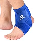 Ankle Brace & Elastic Supports for Men & Women, Ankle Support Ankle Compression Sleeve, Plantar Fasciitis Relief Achilles Tendonitis Brace Achilles Tendonitis Wrap, Pack of 1 (Blue, Medium)