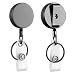 2 Pack Heavy Duty Retractable Badge Holder Reel, Will Well Metal ID Badge Holder with Belt Clip Key Ring for Name Card Keychain [ All Metal Casing, 27.5" Steel Wire Cord, Reinforced Id Strap ]