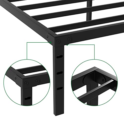 Meberam 18 Inch Twin Size Metal Platform Bed Frame Heavy Duty Mattress Foundation Support No Box Spring Need, Black #TOP3