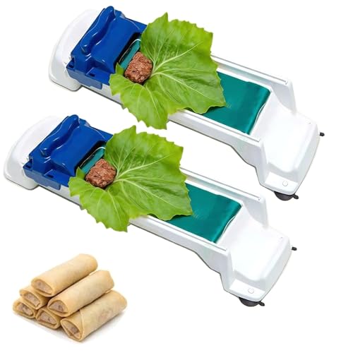 Manual Lumpia and Grape Leaves Roller Machine - Versatile Tool for Spring Rolls, Sushi, Meat & Veggie Rolls, Easy DIY Kitchen Gadget (2 Pcs)