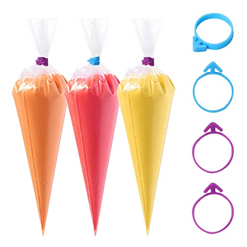 40 Pcs Pastry Bag Ties, Reusable Silicone Icing Piping Bag Ties, Icing Bag Clips Decorating Bags Ties for Cookies, Cupcakes, Pastry Baking