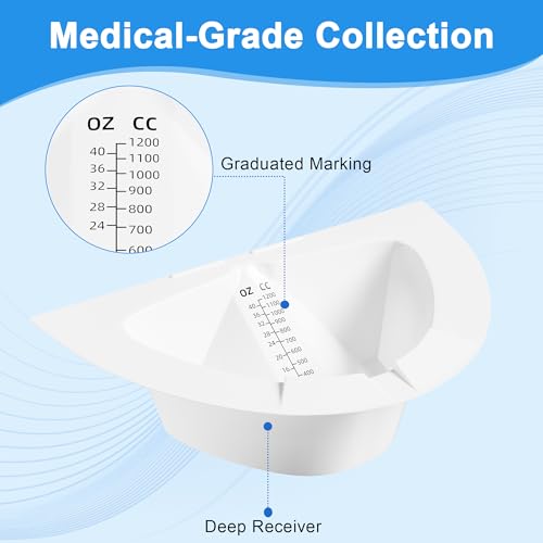 Image of 25 Pack Urine Collection Hats for Toilet, Specimen Collector Pans 40oz /1200cc with Clear Readings, Universal Urine Pee Stool Sample Collection Kit for Women and Elderly