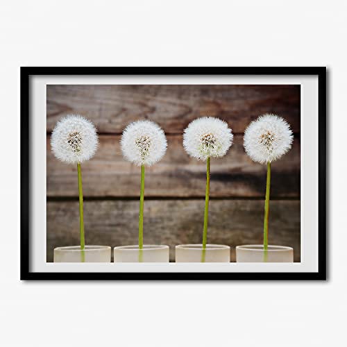 Cadre photo 70x50 pissenlits Tulup tableau décoratif en bois MDF pour affiche