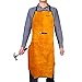 Holulo Bib Apron Weld Premium Yellow Split Cowhide Leather Welding Apron 24-Inch x 36-Inch