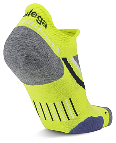 Balega Ultraglide Cushioning Performance No Show Athletic Running Socks For Men And Women (1 Pair), Neon Lime/Grey Heather, Medium #TOP27