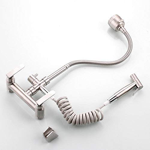 Mitigeur cuisine mural avec douchette spray jet orientable - 4