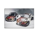  Poster per auto sportive per Alfa Romeo Giulia Supercar JDM pittura decorativa per auto su tela, decorazione da parete e camera da letto, 30 x 45 cm