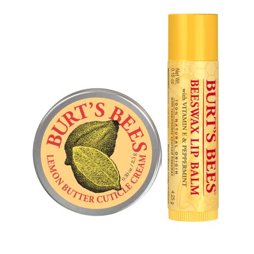 Burt's Bees Spring Gifts, 2 Moisturizing Self Care Products, Spring Surprise Set - Original Beeswax Lip Balm & Lemon Butter Cuticle Cream, Mini (Packaging May Vary) #TOP1