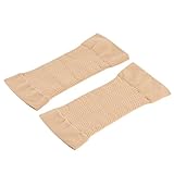 2 Pair Beauty Women Weight Loss Calories Slimming Arm Shaper Massager Lose Buster Wrap Belt Slimming Compression Arm Shaper Helps Tone Shape Upper Arms Sleeve, Black + Flesh Color - Image 7
