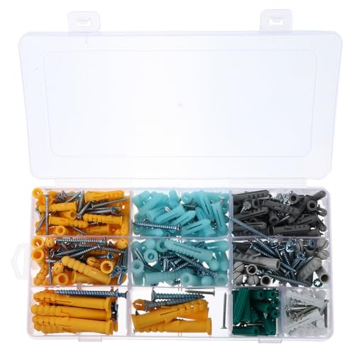 NUOLUX 241個 膨張チューブ付き十字自攻螺? 強力リブ付きアンカー 耐久性固定用スクリュー 浴室 キッチン棚 鏡設置対応