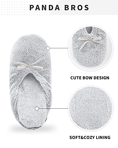 Image of Panda Bros 2 Pairs Women's Ballerina House Slippers, Anti-Skid Comfy Warm Ballet Style Slippers