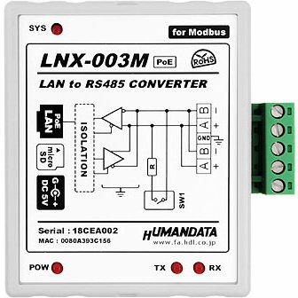Amazon.co.jp: Modbus対応 RS-485 LANコンバータ（LNX-003M