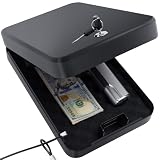 PACOLO Portable Gun Safe for Pistols, Small Handgun Lock Box with Combination Lock or Key Lock...