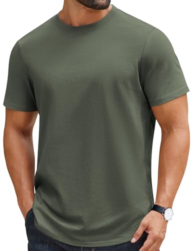Image of COOFANDY Mens T-Shirts 100% Cotton Crewneck Short Sleeve Tees Casual Plain Shirts