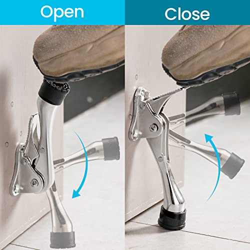 12 Pcs Kickdown Door Stops Heavy Duty Door Stops For Bottom Of Door 4 Inch Adjustable Door Stopper With Non Slip Rubber Tips For Wide Doors Spring Door Stop Door Stop Replacements #TOP3