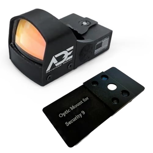 ADE Advanced Optics Crusader RD3-009 Red Dot Sight – Includes Mounting Plate for Ruger Security 9 – Motion Awake Reflex Optic Technology with Standard Picatinny Adapter – Compact Red Dot