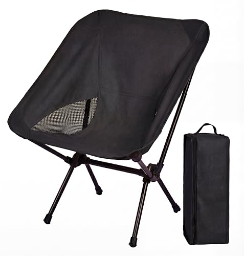 Toucans Camping Chair Portable Backpacking Chair - Ultralight Folding Chair - Compact, Lightweight Foldable Chairs for Hiking Mountaineering Beach (Black)