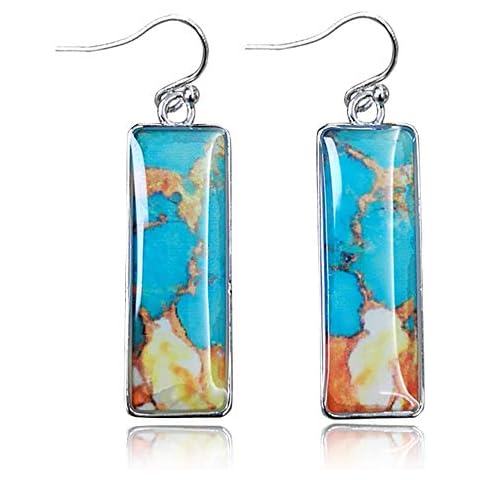 D.Rosse Indian Ethnic Turquoise Dangle Earrings Cover