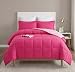 HIG 2pc Down Alternative Comforter Set - All Season Reversible Comforter with Sham - Quilted Duvet Insert with Corner Tabs -Box Stitched - Hypoallergenic, Soft, Fluffy(Twin/Twin XL, Pink)