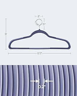 SONGMICS Clothes Hangers, Pack of 50 Plastic Coat Hangers, Space-Saving, Dark Blue Ash and Light Blue Ash UCRP050C05