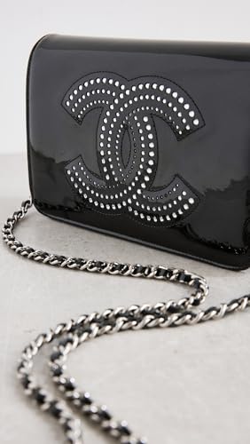 Women's Pre-Loved Chanel Coco Mark Chain Wallet, Black, One Size4