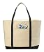 Canvas Tote Beach Bag, Black - 22" x 16" - Heavy duty cotton, shoulder straps, zippered top closure, canvas bags are double-stitched on all seams for durability to handle wet towels and beach gear.