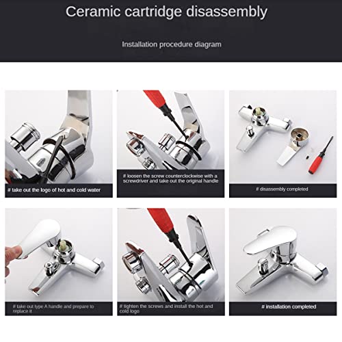 homeemoh Single Lever Handle Metal Faucet Handles Tap Handle Replacement Universal Fit 9x9mm Cartridge Stem