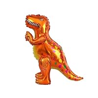 3D Dinosaur Balloons, Self Standing Aluminum Foil Dinosaur Party Balloons Orange Tyrannosaurus Rex for Birthday, Baby Shower, Jungle Theme Party Decorations