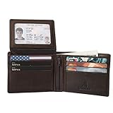 RFID Slim Front Pocket Wallets For Men - Genuine Leather Credit Card Mens Bifold Wallet With 2 ID...