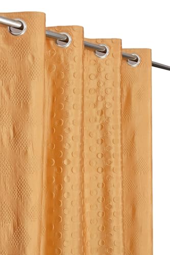 Image of Coin Punching Window Curtains 5 Feet Long for Living Room - Window Curtain Set of 1 Pcs Panel, Stylish Parda for Home Decor & Office Golden Colour -1 Pcs 5 feet