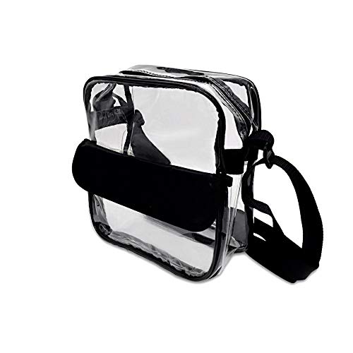 rolling nomad small clear bags, clear bag with zipper clear cross body bag, clear plastic purse for women, concert, travel, stadium, beach, sports