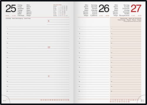 rido/idé Mentor 2024 Daily Calendar 1 Page = 1 Day Sheet Size 14.8 x 20.8 cm Black - Image 2