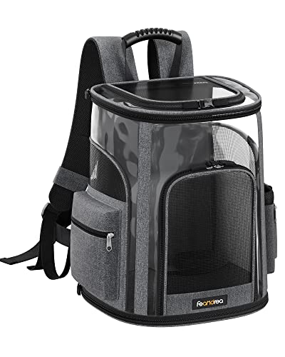 FEANDREA Dog Backpack, Pet Carrier Backpack for Small Dogs, Puppy, Cats, for Traveling, Hiking, Outdoors, Gray…