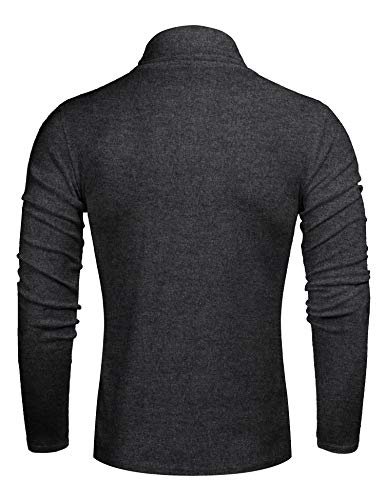 Image of Poriff Men's Casual Slim Fit Basic Tops Knitted Thermal Turtleneck Pullover Sweater