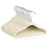 ilauke 20 Stück Samt Kleiderbügel für Neugeborene Baby Kinder Kleinkinder mit Samtbezug, Beige