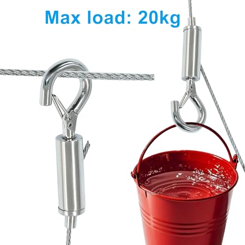 Image of 2 Pack 1m x 1.5mm Adjustable Picture Hanging Wire Kit, 3.3FT Heavy Duty Stainless Steel Wire Rope for Hanging Pictures /Artwork /Mirrors
