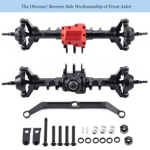 MORLORDY RC Complete Axles Set - Standard Extended Front Rear Axles Set with Steering/Steering Knuckles/Axles Gear and Cover/CVD Shaft for 1/18 TRX4M RC Car,Extended