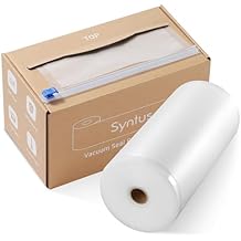 Syntus 8" x 150 Vacuum Sealer Bags for Food with Cutter, Vacuum Sealer Bags Roll Keeper BPA-free Heavy-duty Commercial Grade for Food Storage, Meal Prep and Sous Vide