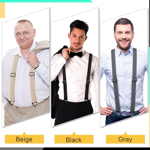 Image of Chicingyou 3 Pcs Hidden Suspender for Men Under Shirt 1.5 Inch Heavy Duty X Back Suspenders for Under Clothing Jeans Pants