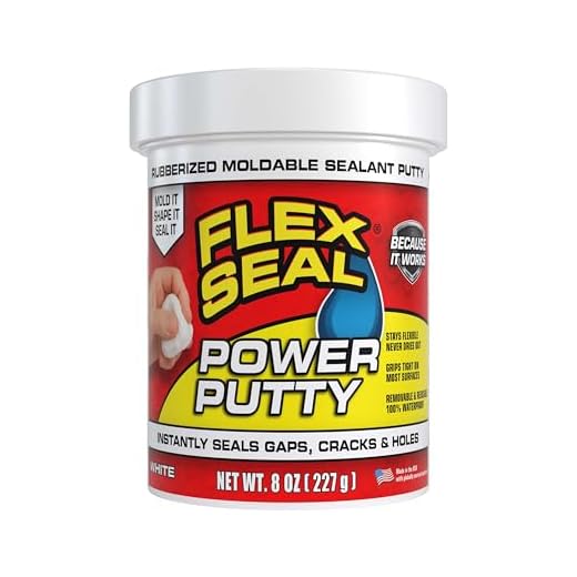 Flex Seal Power Putty, Moldable Waterproof Rubberized Sealant, Instantly Fills Gaps, Cracks, or Holes, Removable Reusable, Works Underwater, Pipes, Marine, Auto, RV, Metal, Plastic, Wood, White 8 oz